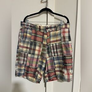Ralph Lauren Men's patchwork madras shorts.